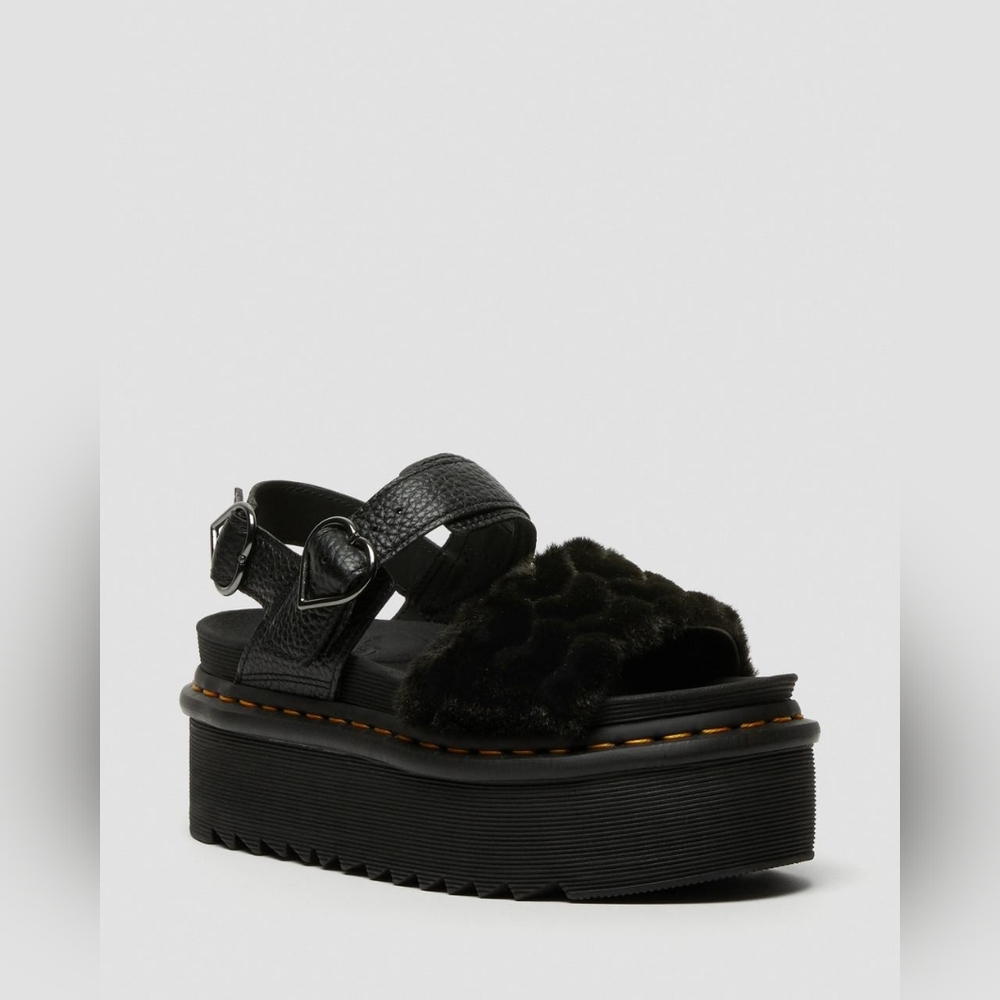 Doc Martens Voss Fluffy Heart Platform Sandals